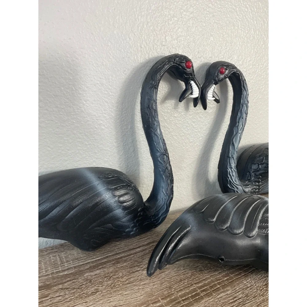 Black Zombie Flamingos Set of 3 Don Featherstone Model 62363 Halloween